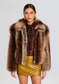 Segrid Faux Fur Bomber by retrofête in Macchiato, product image 1