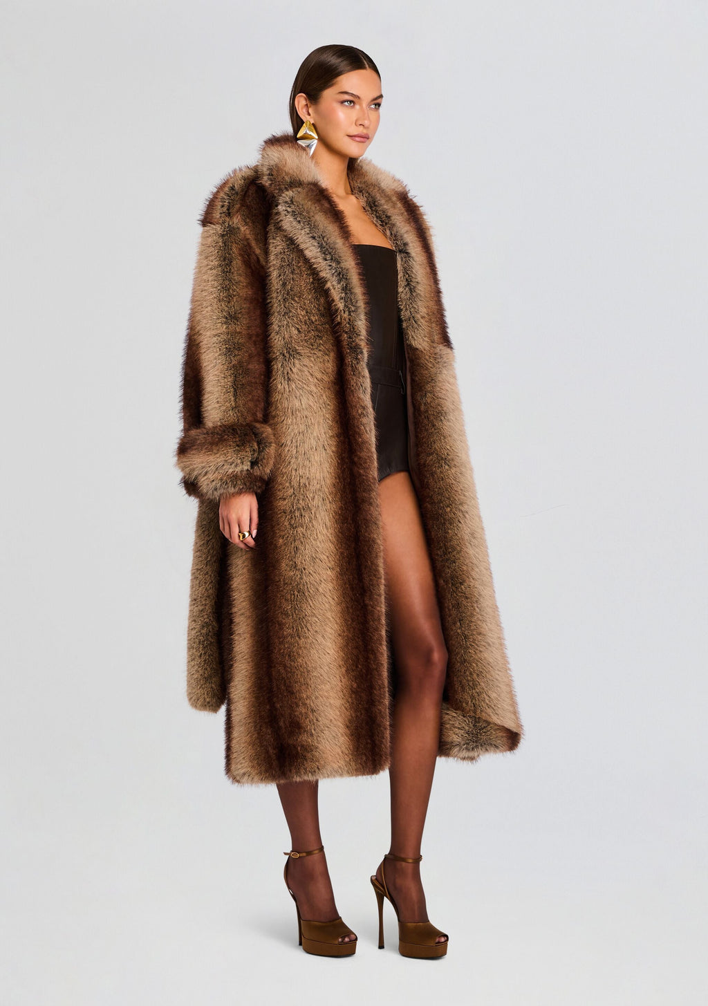 Shantel Faux Fur Coat by retrofête in Macchiato, product image 5