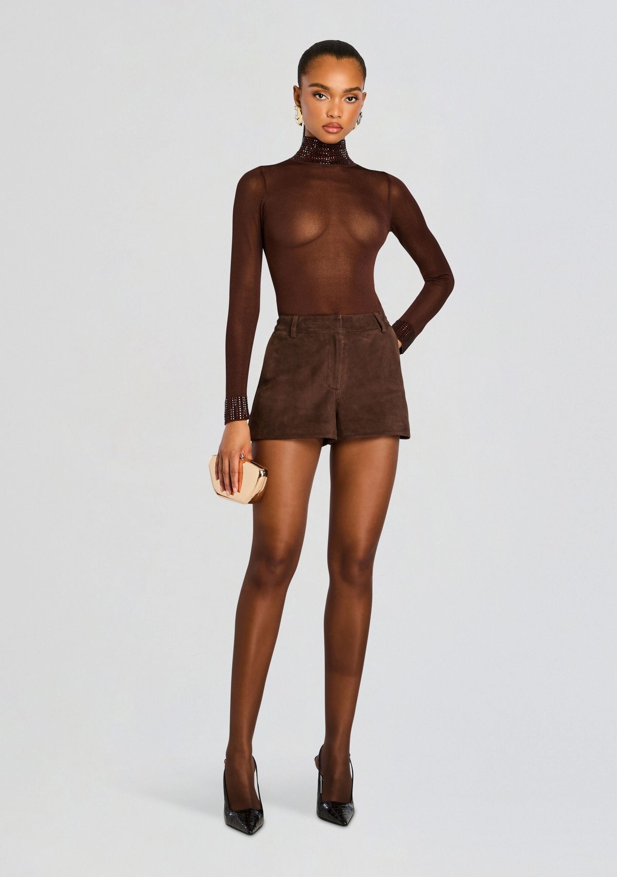 Orly Embellished Top by retrofête in Espresso, product image 2