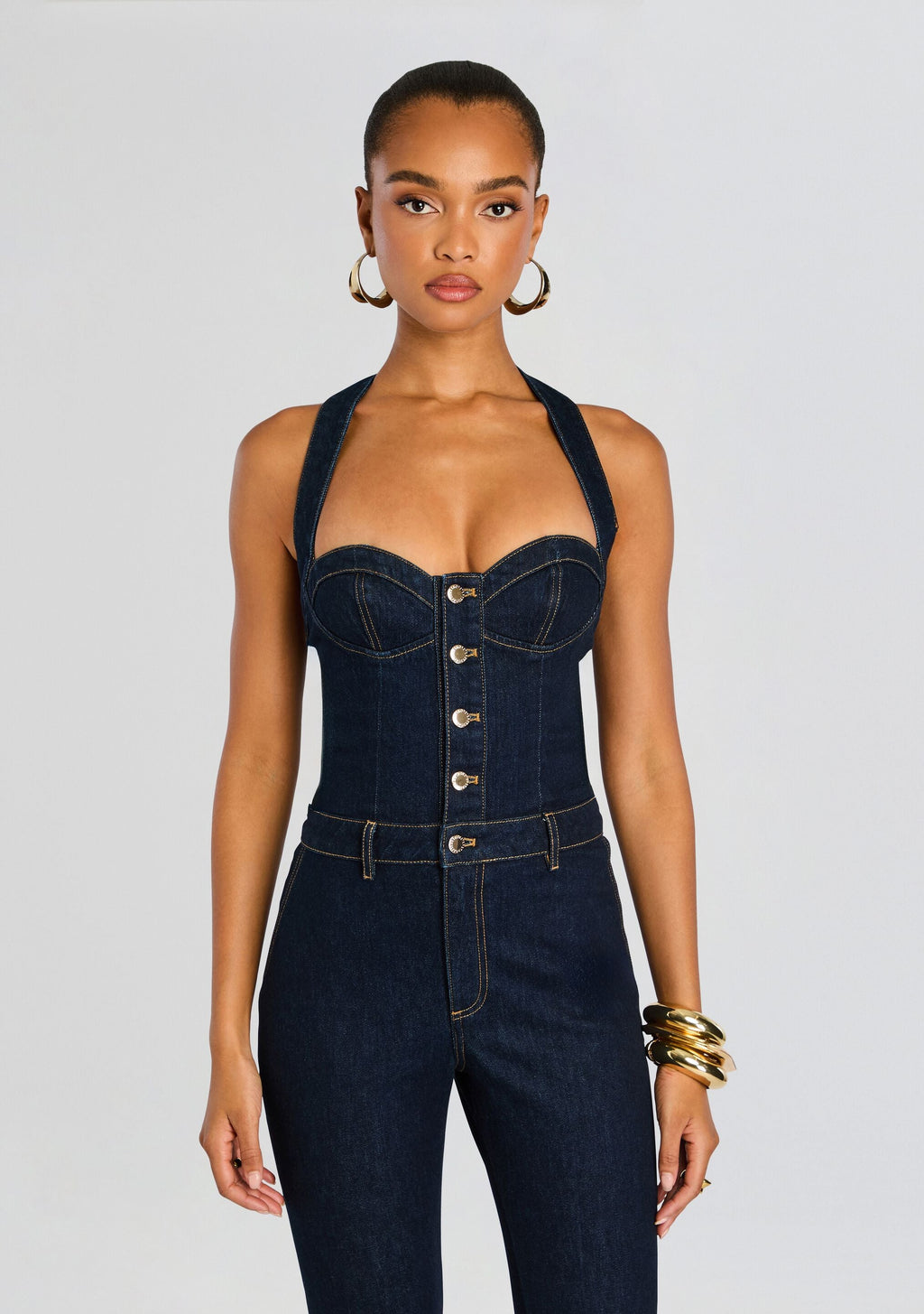 Irma Denim Jumpsuit by retrofête in Indigo Rinse, product image 5