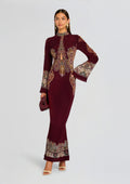 Shifa Long Dress by Hemant & Nandita in Burgundy, product image 1