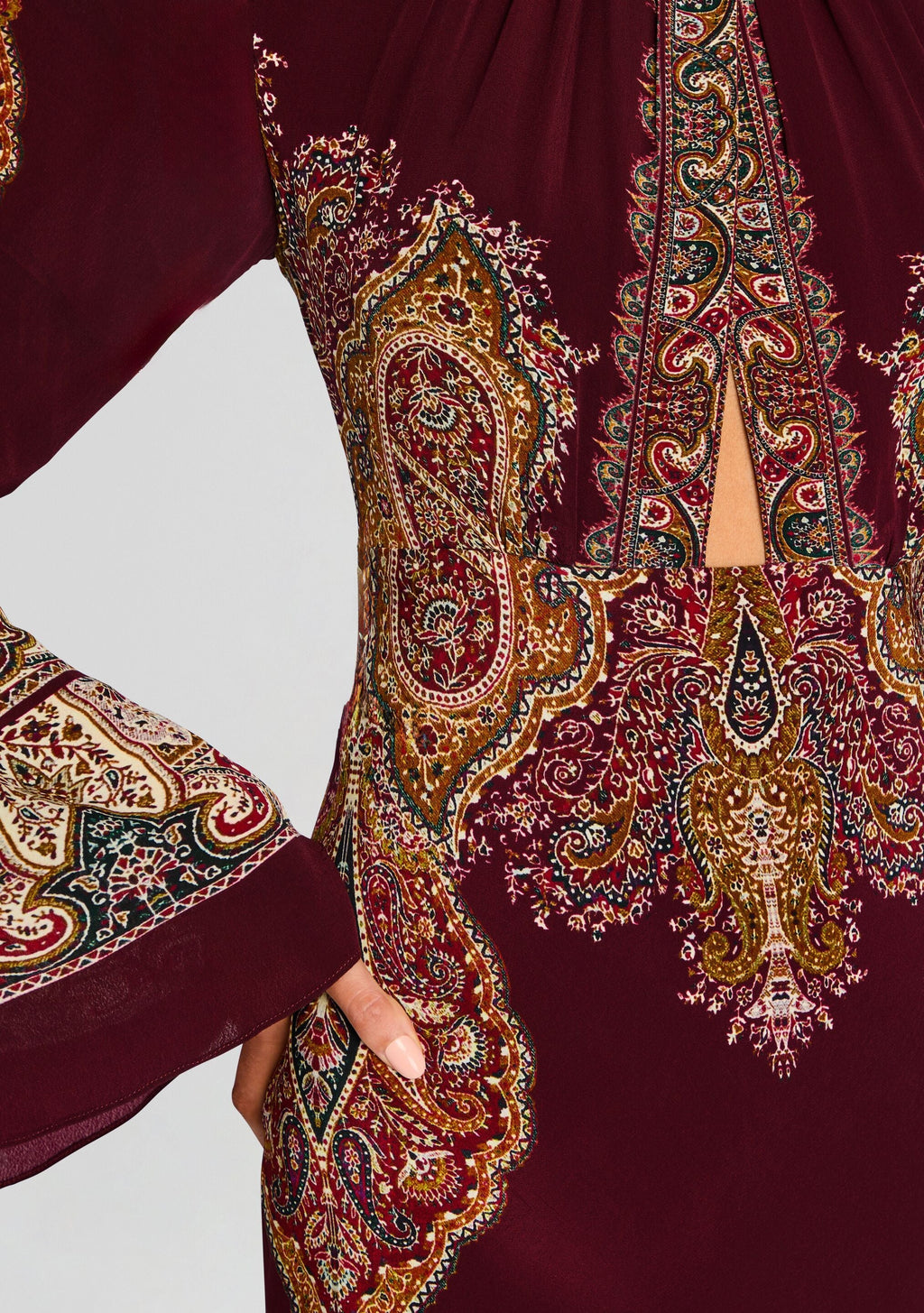 Shifa Long Dress by Hemant & Nandita in Burgundy, product image 2
