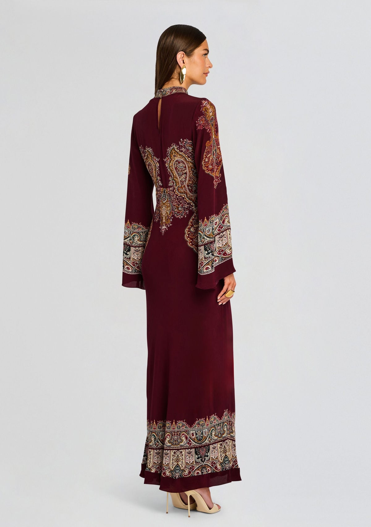 Shifa Long Dress by Hemant & Nandita in Burgundy, product image 4