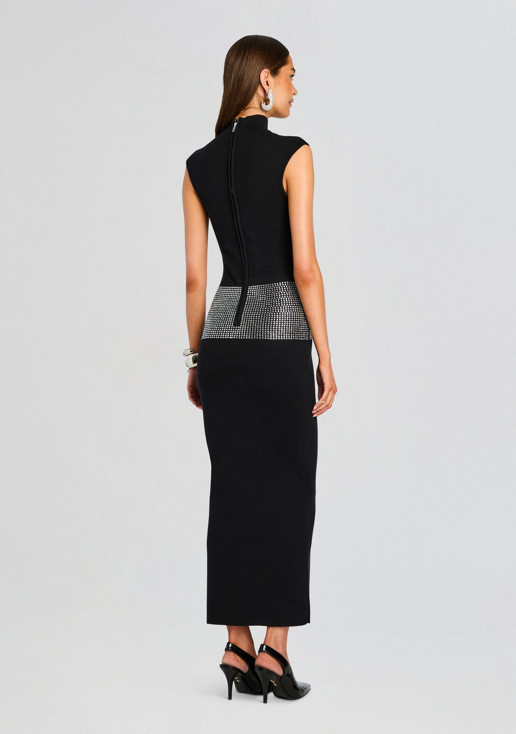 Leontine Embellished Dress by retrofête in Black/Silver, product image 5