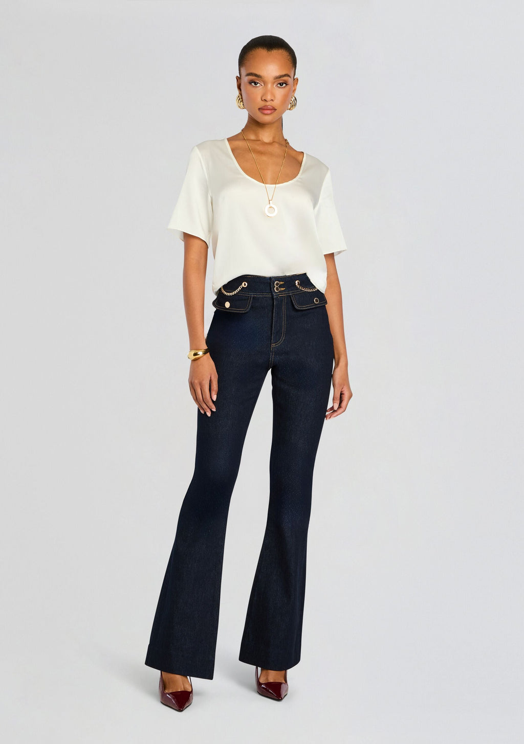 Maja Denim Pant by retrofête in Indigo Rinse, product image 2