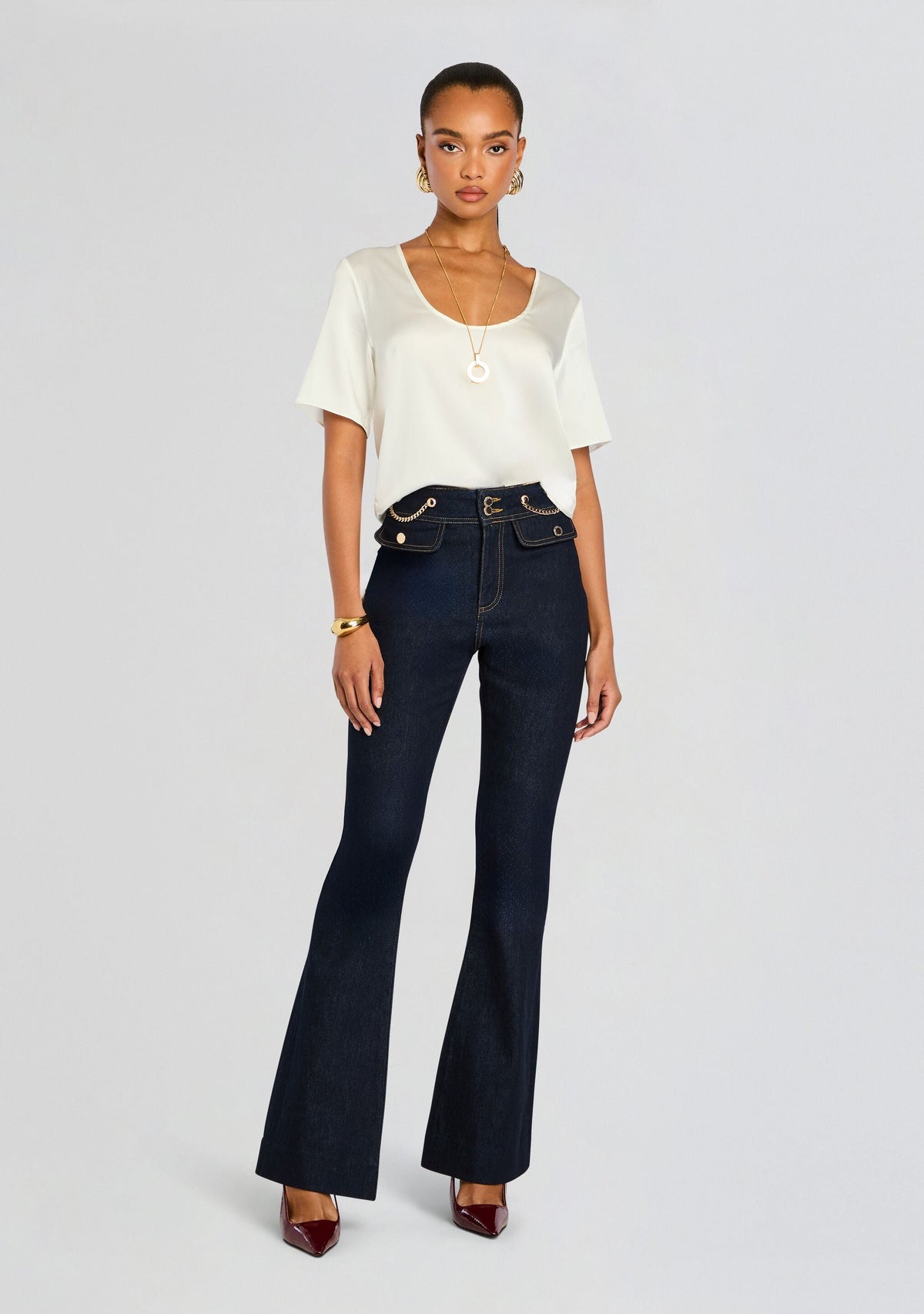 Maja Denim Pant by retrofête in Indigo Rinse, product image 2