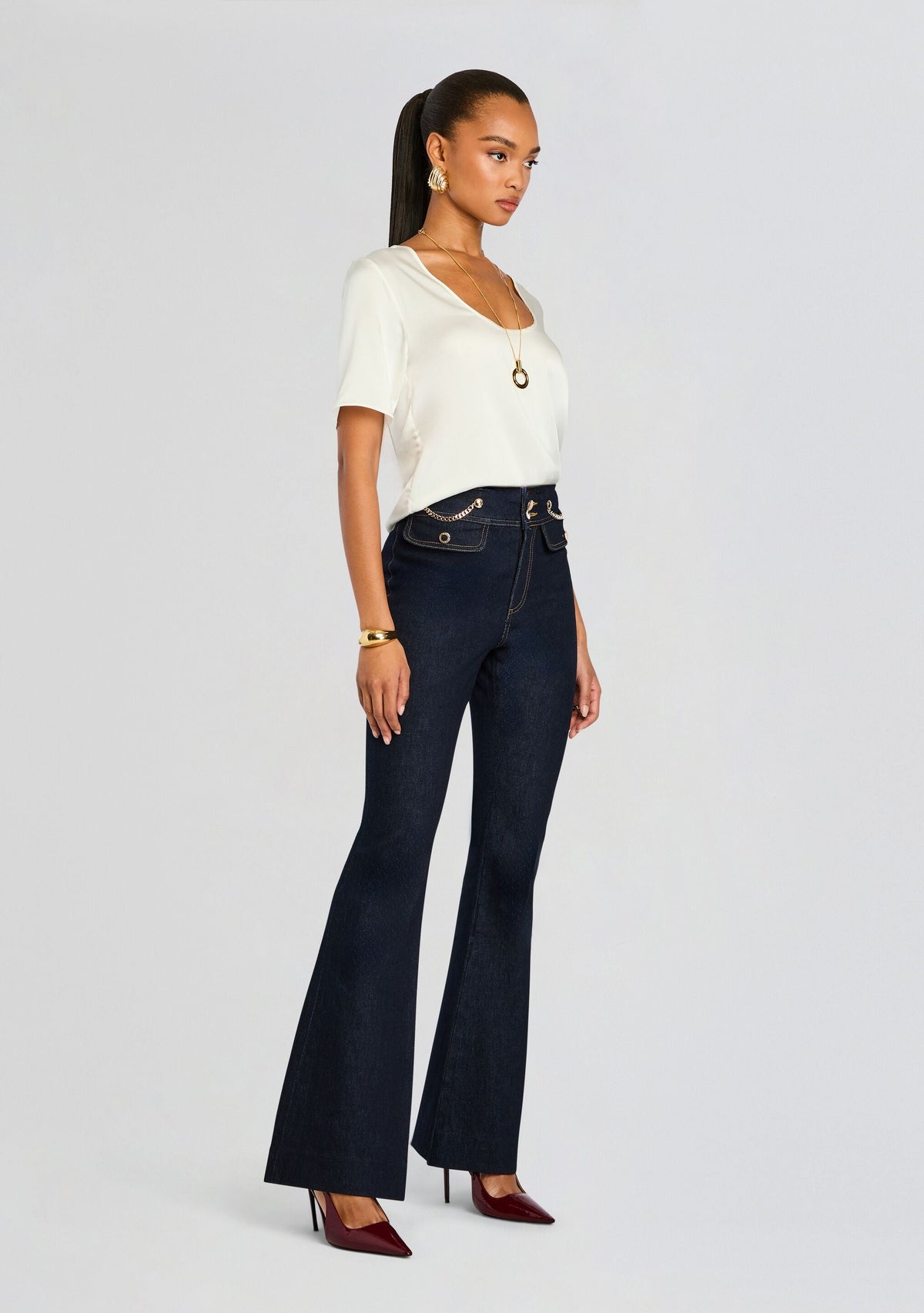 Maja Denim Pant by retrofête in Indigo Rinse, product image 4