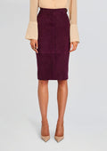 Marcella Suede Leather Skirt by retrofête in Bordeaux, product image 1