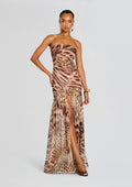 Nicole Silk Chiffon Dress by retrofête in Animal Print, product image 1