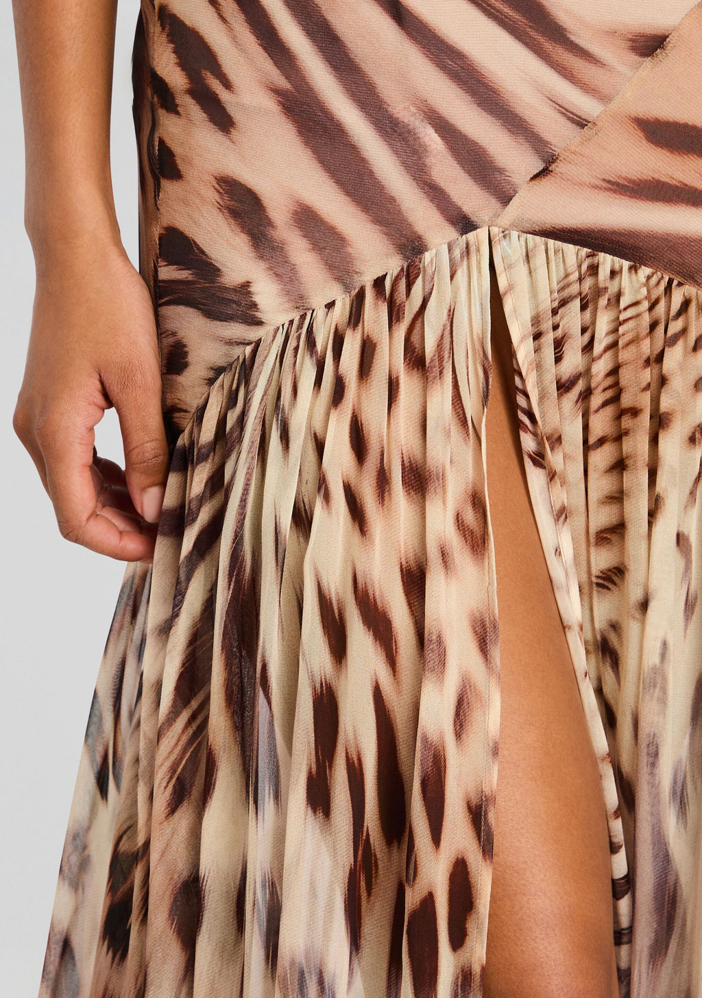 Nicole Silk Chiffon Dress by retrofête in Animal Print, product image 2