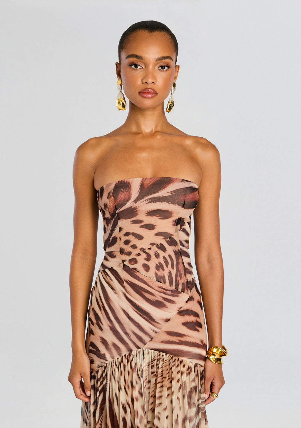 Nicole Silk Chiffon Dress by retrofête in Animal Print, product image 5