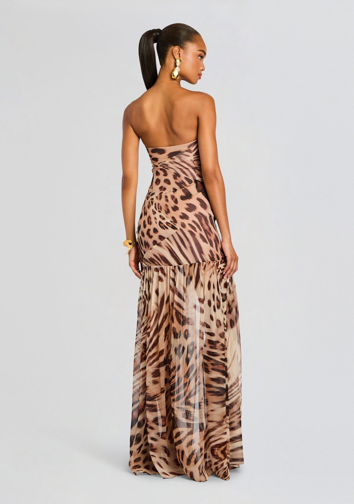 Nicole Silk Chiffon Dress by retrofête in Animal Print, product image 4