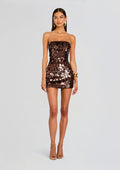Nolia Sequin Embellished Dress by retrofête in Chocolate, product image 1