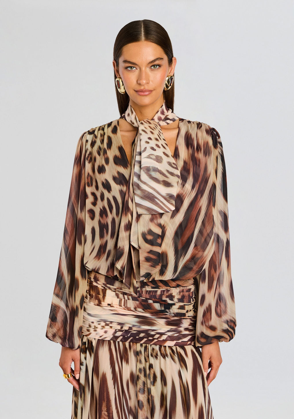 Opaline Dress by retrofête in Melting Animal Print, product image 6