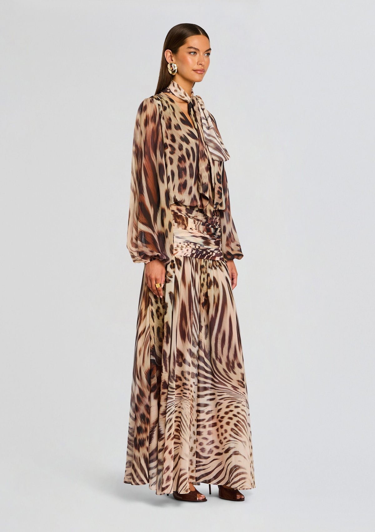 Opaline Dress by retrofête in Melting Animal Print, product image 4