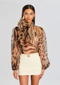 Peregrine Silk Blouse by retrofête in Melting Animal Print, product image 1