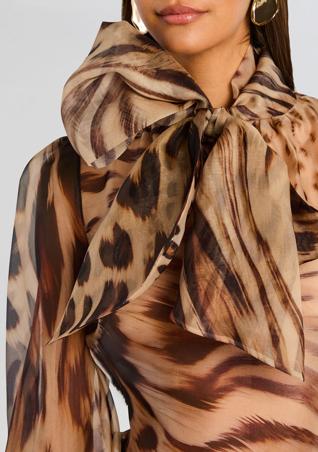 Peregrine Silk Blouse by retrofête in Melting Animal Print, product image 3