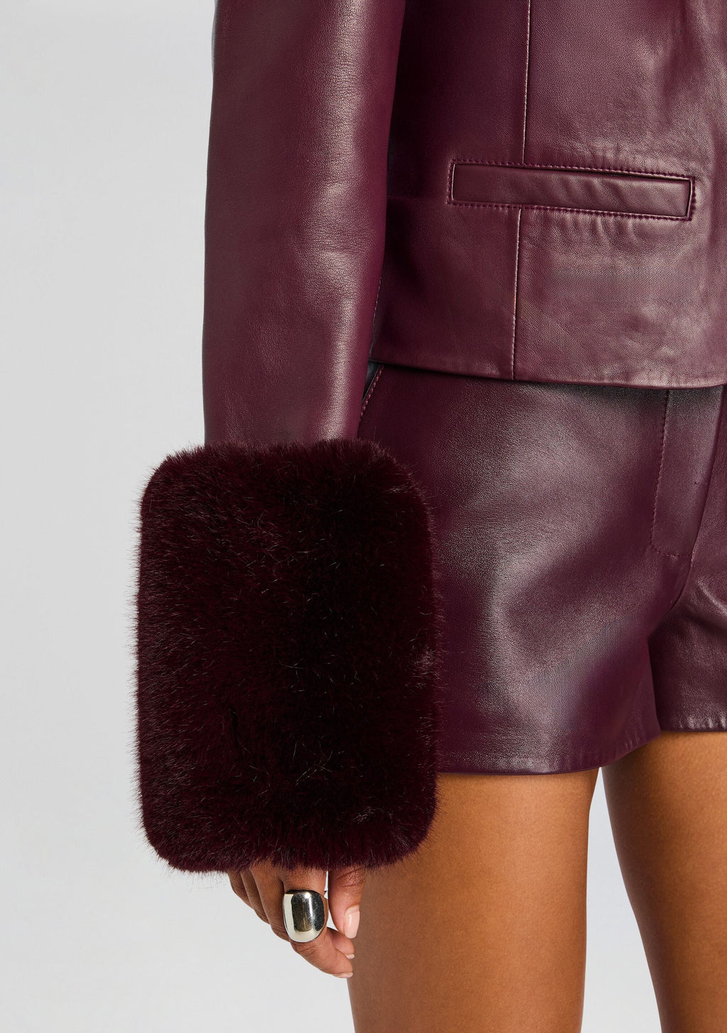 Talvi Leather Jacket by retrofête in Bordeaux, product image 2