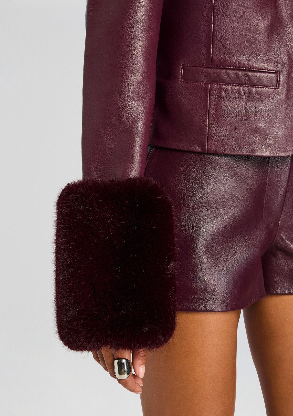 Talvi Leather Jacket by retrofête in Bordeaux, product image 2
