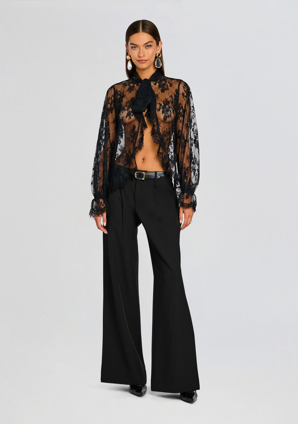 Tamsin Lace Blouse by retrofête in Black, product image 2