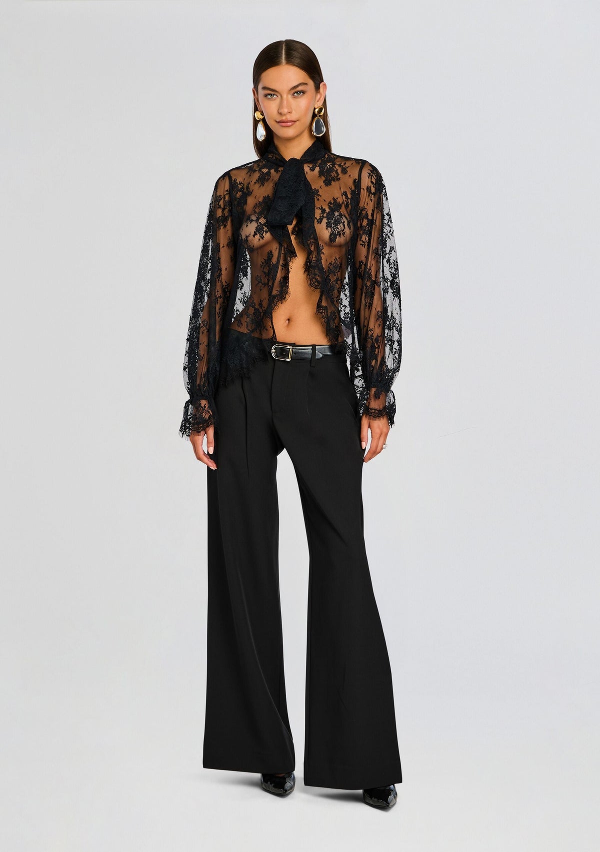 Tamsin Lace Blouse by retrofête in Black, product image 2