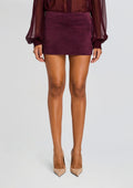 Valerie Suede Leather Skirt by retrofête in Bordeaux, product image 1