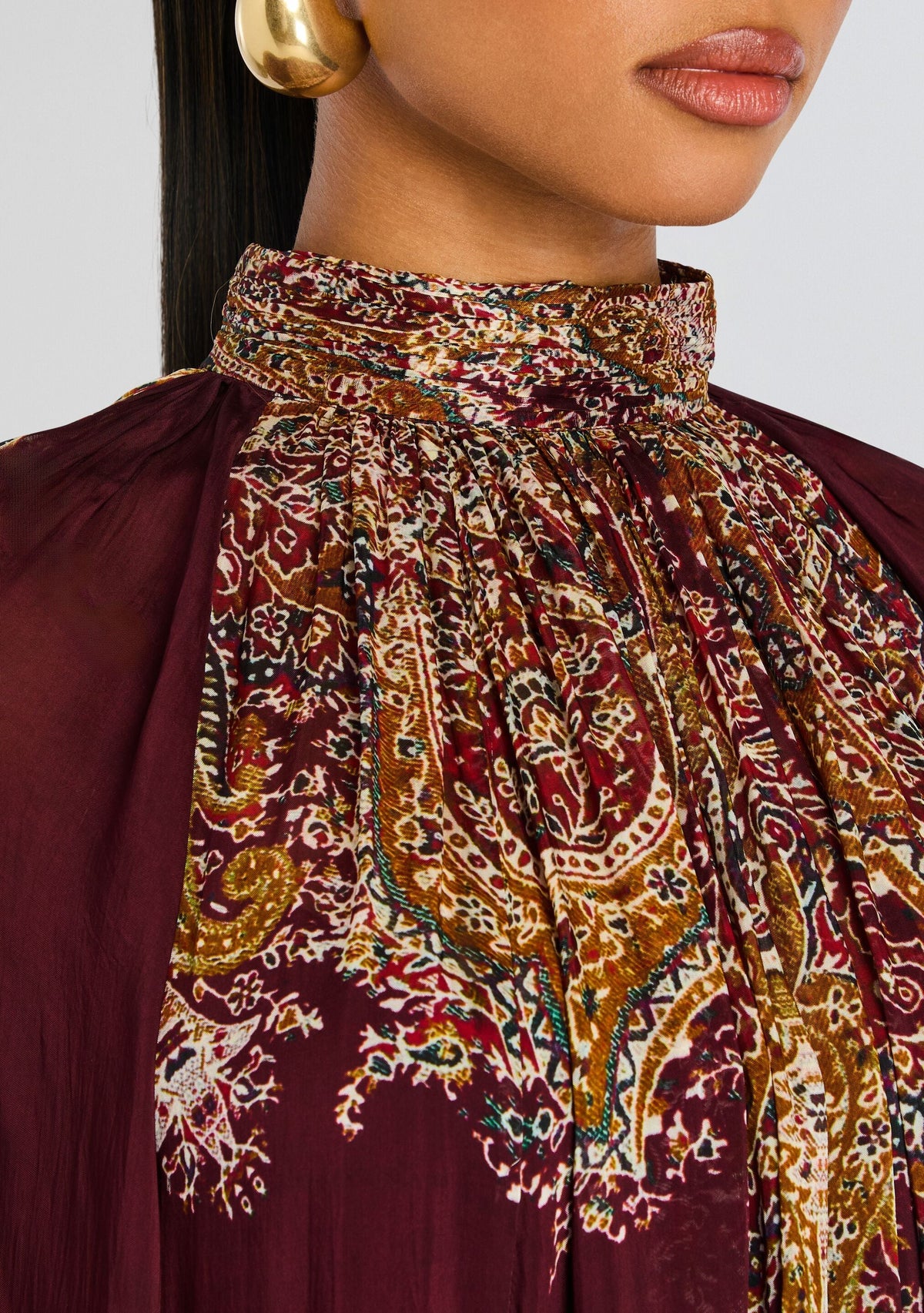 Shifa Top by Hemant & Nandita in Burgundy, product image 3