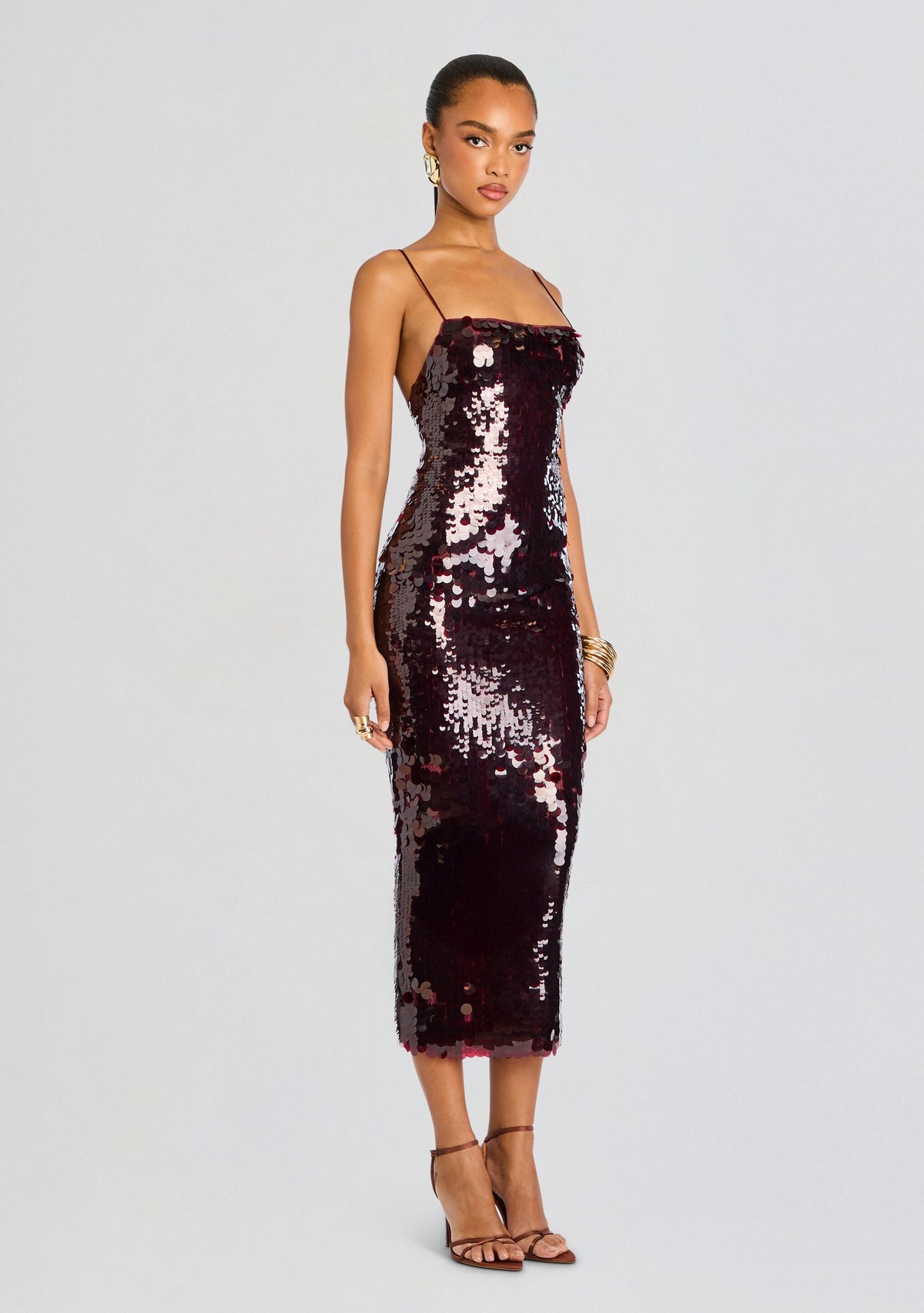 Alana Sequin Dress by retrofête in Port, product image 3