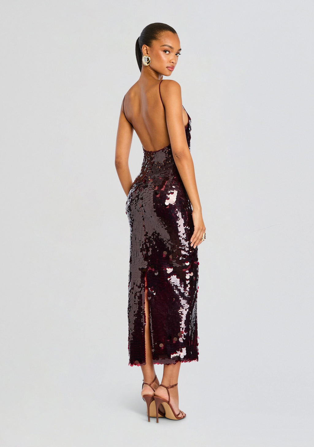Alana Sequin Dress by retrofête in Port, product image 4