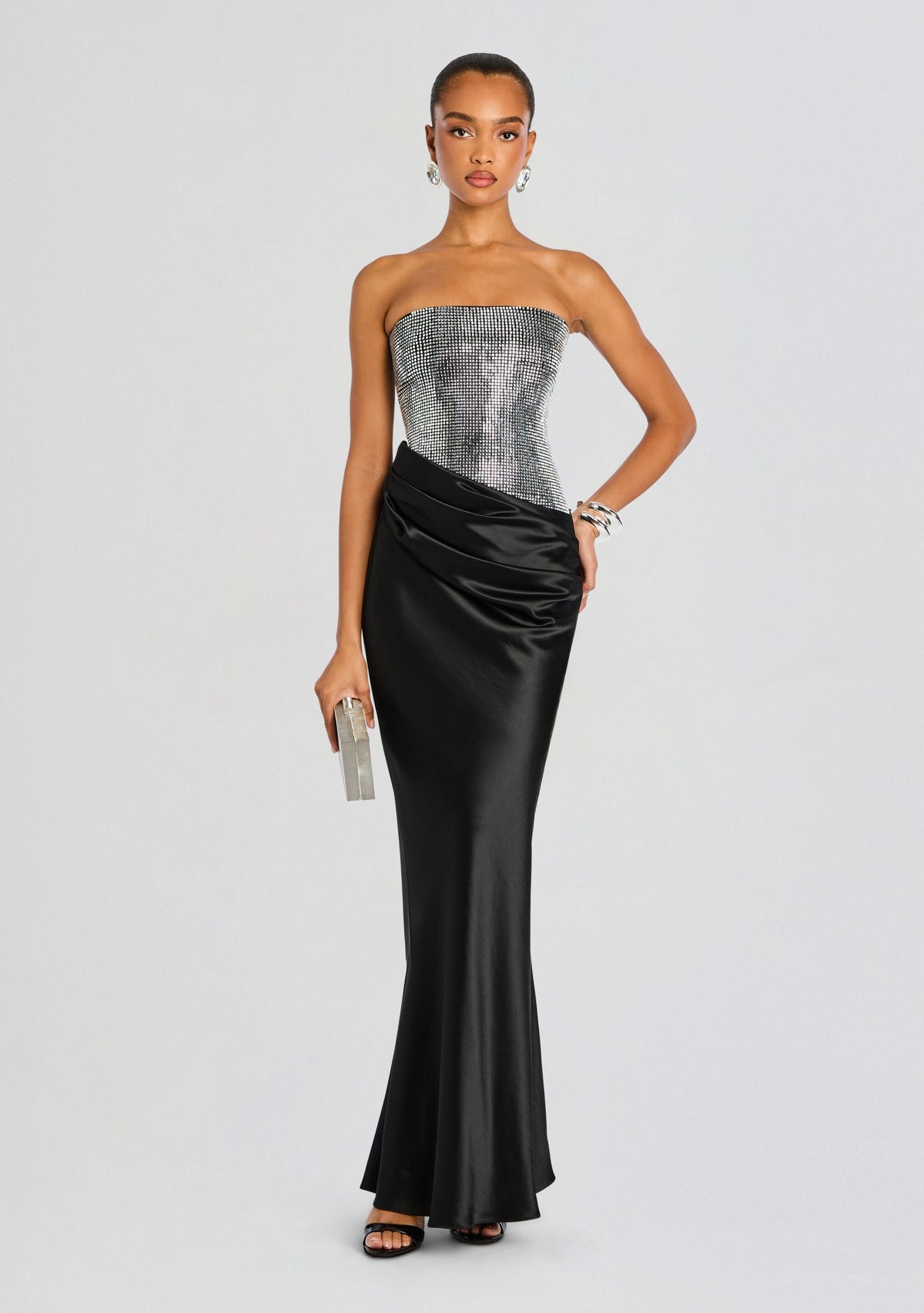 Alexandra Embellished Dress by retrofête in Black/Silver, product image 1