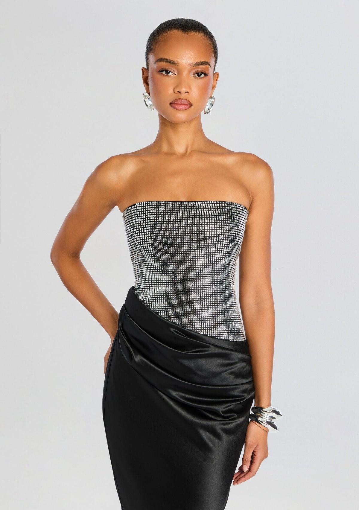 Alexandra Embellished Dress by retrofête in Black/Silver, product image 5
