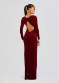Alizee Velvet Dress by retrofête in Scarlet, product image 1