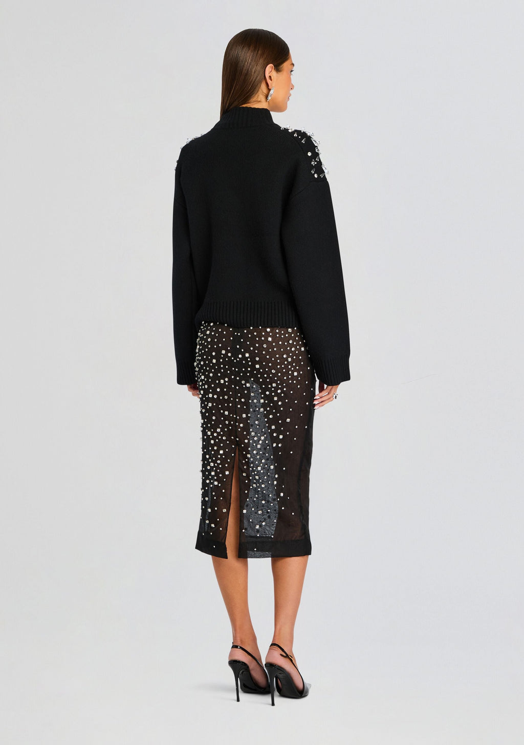 Isabel Embellished Skirt by retrofête in Black/Silver, product image 5
