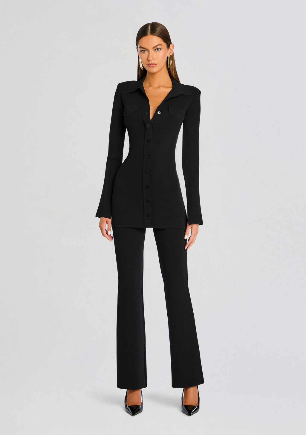 Youssra Mini Dress by SEROYA in Black, product image 2
