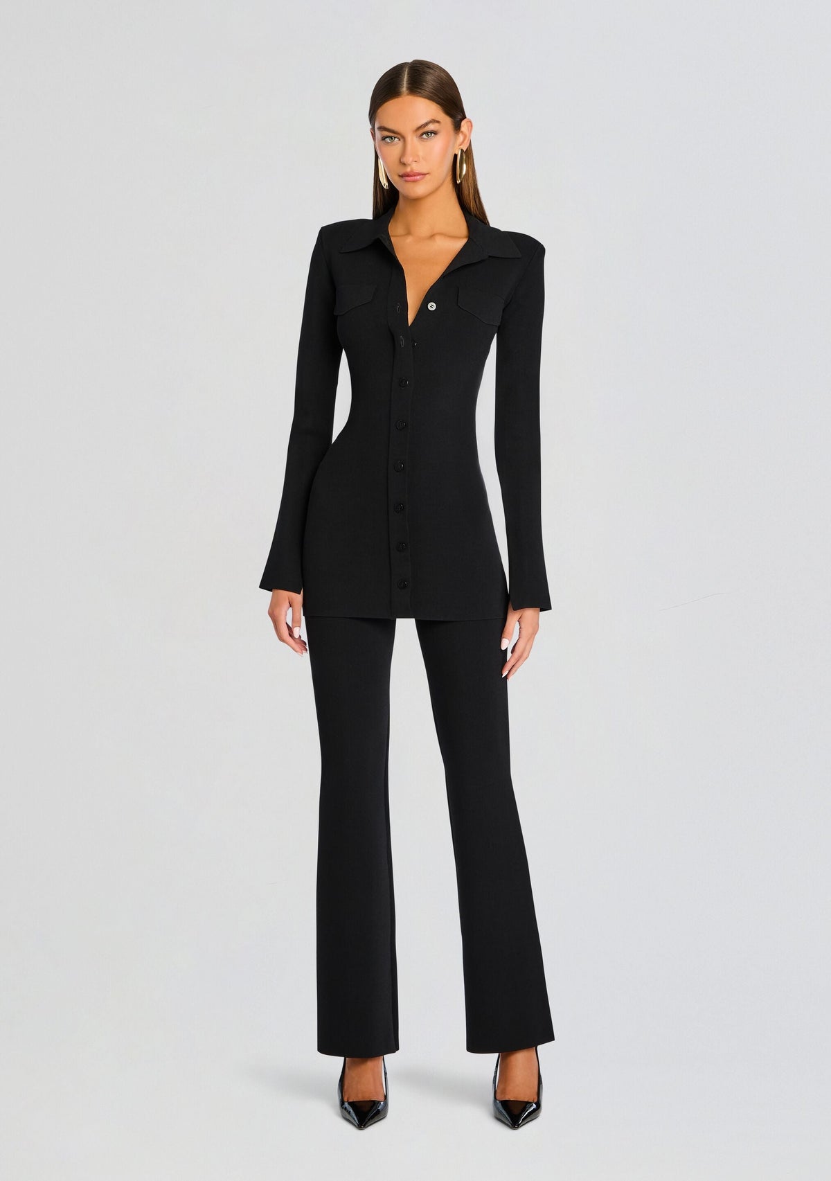 Youssra Mini Dress by SEROYA in Black, product image 2
