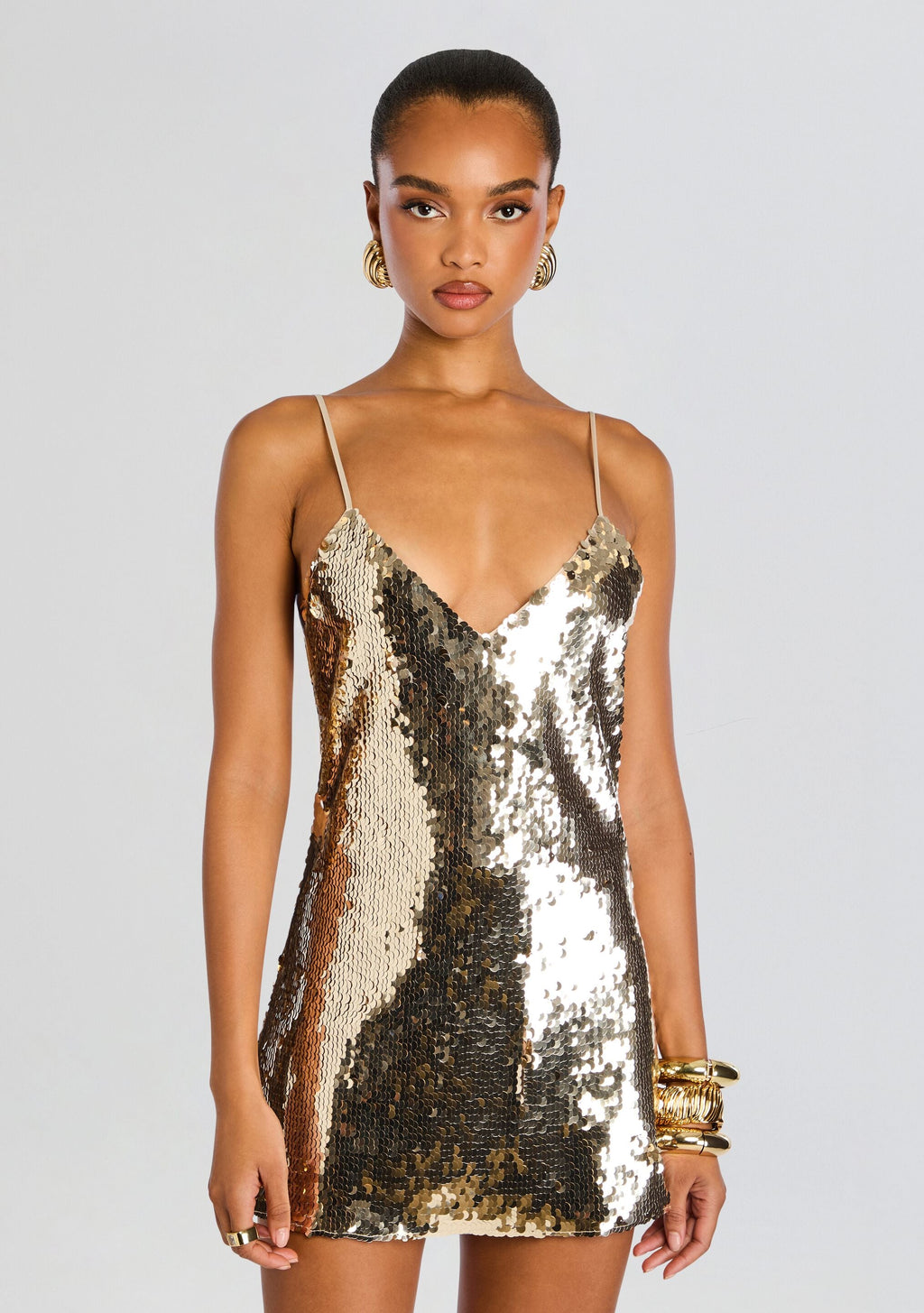 Deserae Sequin Dress by retrofête in Champagne, product image 5