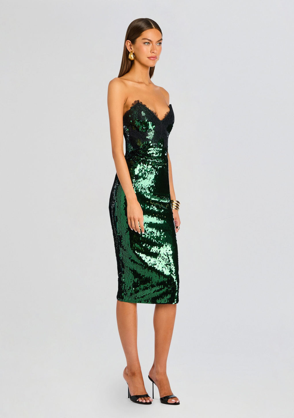 Ellen Sequin Dress by retrofête in Pine, product image 3