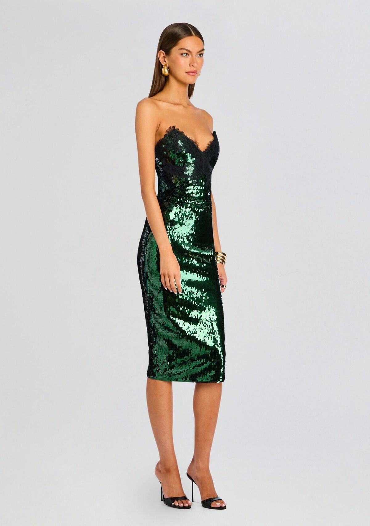 Ellen Sequin Dress by retrofête in Pine, product image 3