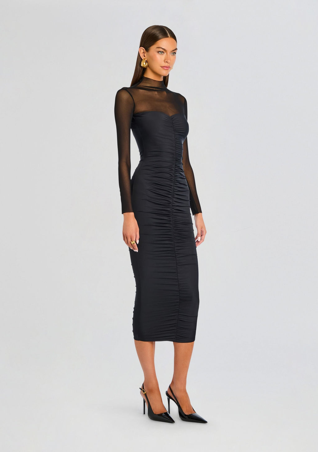 Emilyn Midi Dress by SEROYA in Black, product image 3