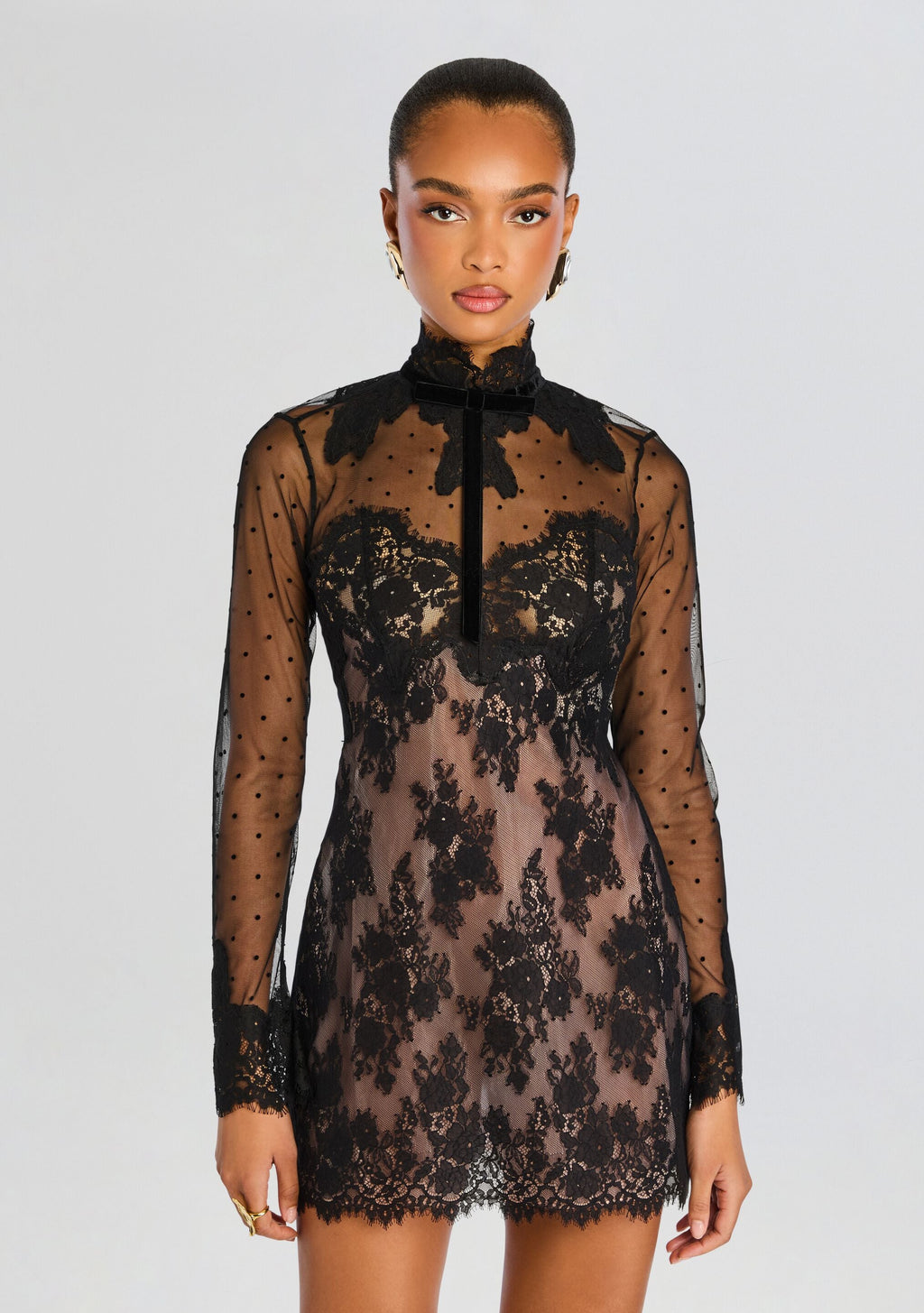 Faylin Lace Dress by retrofête in Black, product image 5