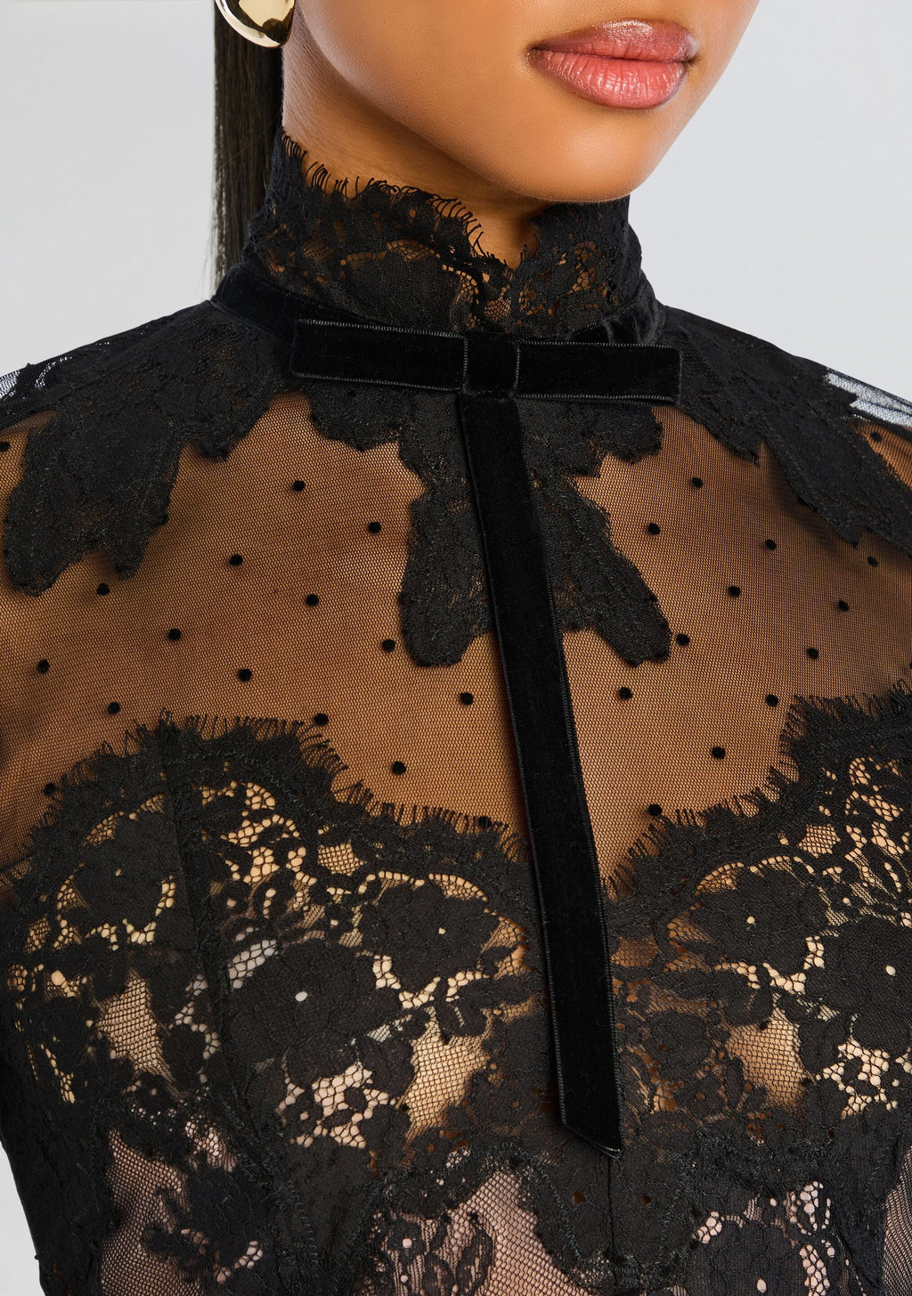 Faylin Lace Dress by retrofête in Black, product image 2