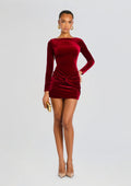 Kadala Velvet Dress by retrofête in Scarlet, product image 1