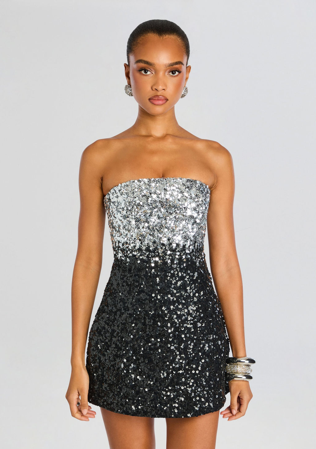 Kameron Embellished Dress by retrofête in Black/Silver, product image 5