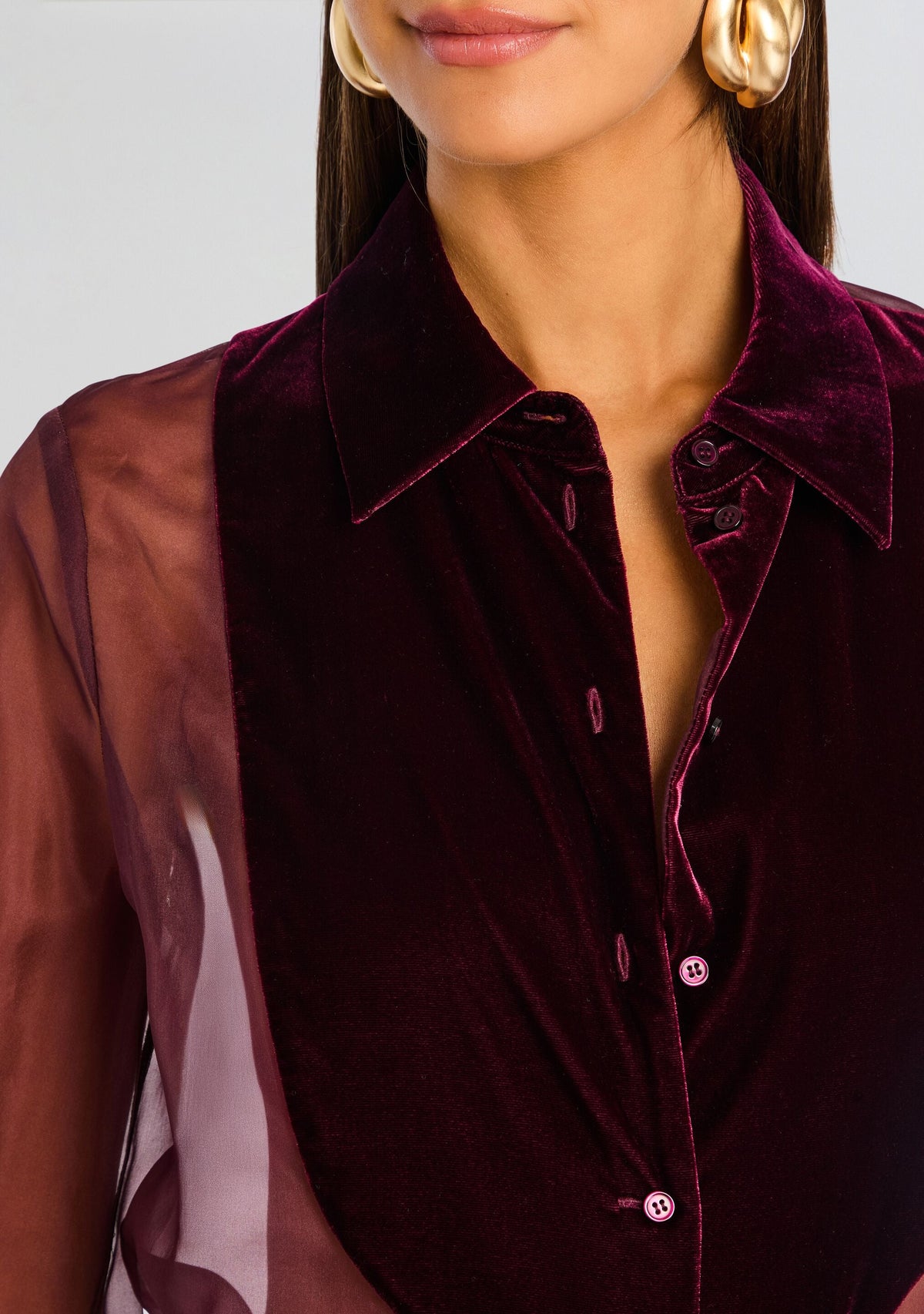 Liana Silk Blouse by retrofête in Port, product image 3