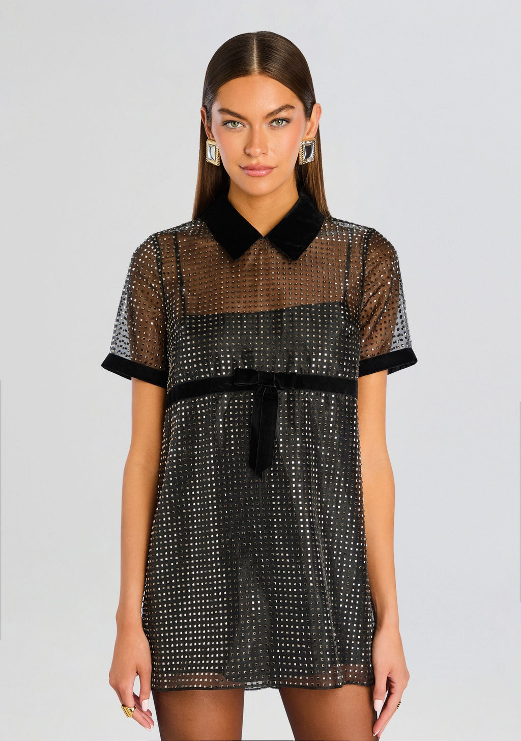 Meryl Embellished Dress by retrofête in Black, product image 5