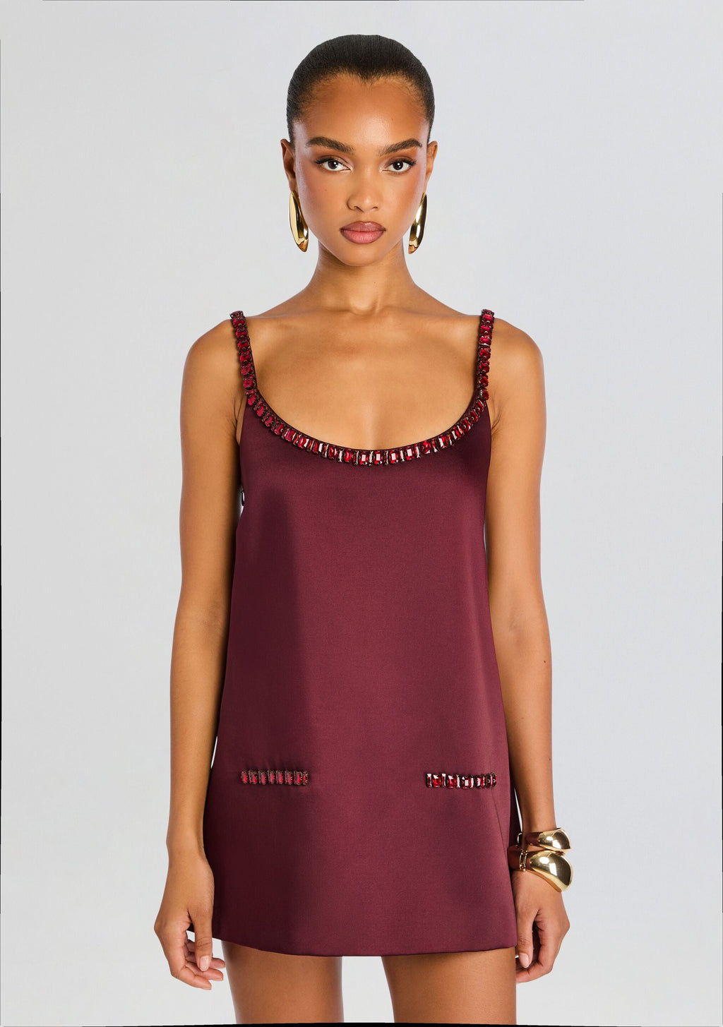 Reilly Embellished Dress by retrofête in Port, product image 5