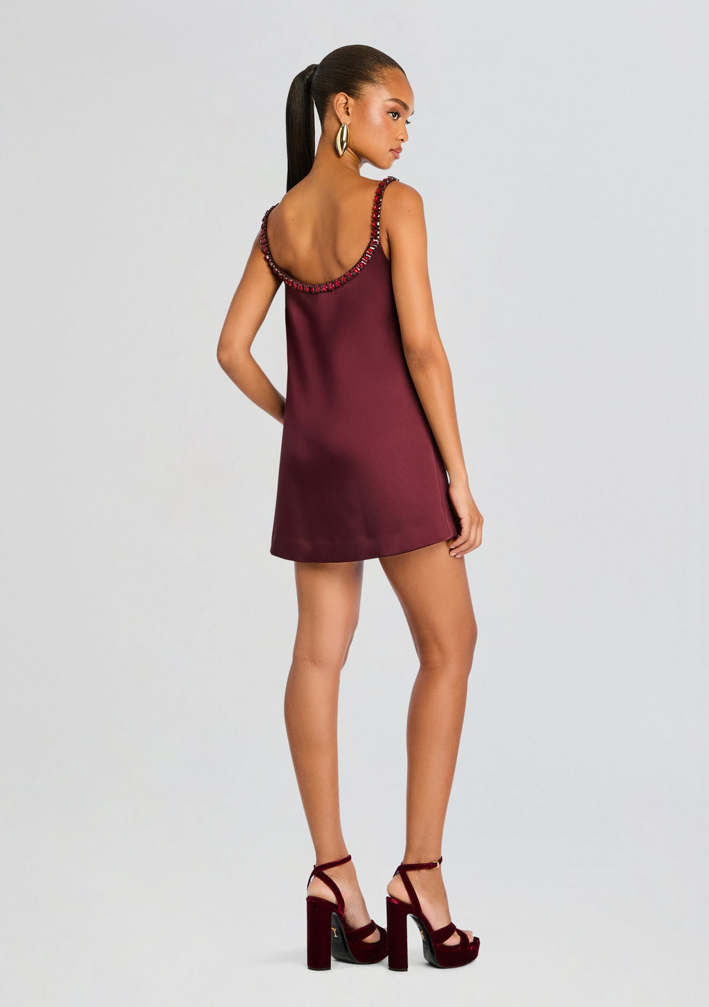 Reilly Embellished Dress by retrofête in Port, product image 4