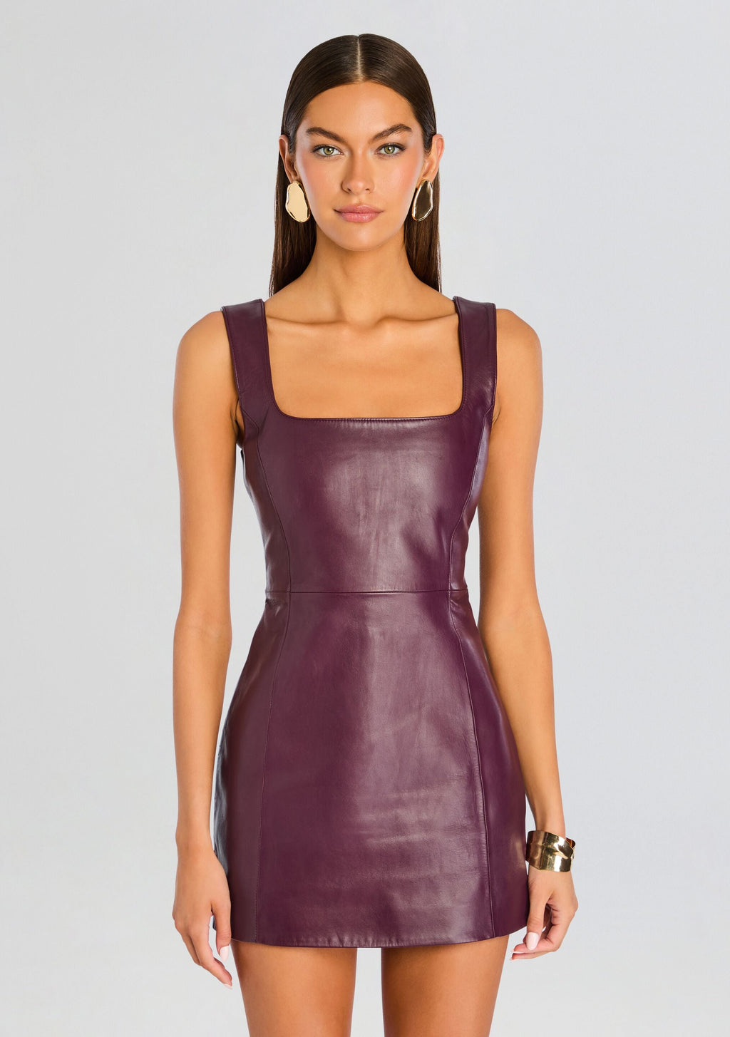 Tilde Leather Dress by retrofête in Bordeaux, product image 5