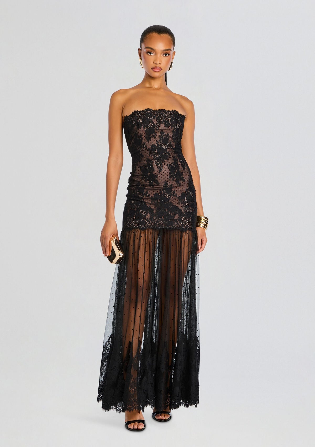 Vespera Lace Dress by retrofête in Black, product image 1