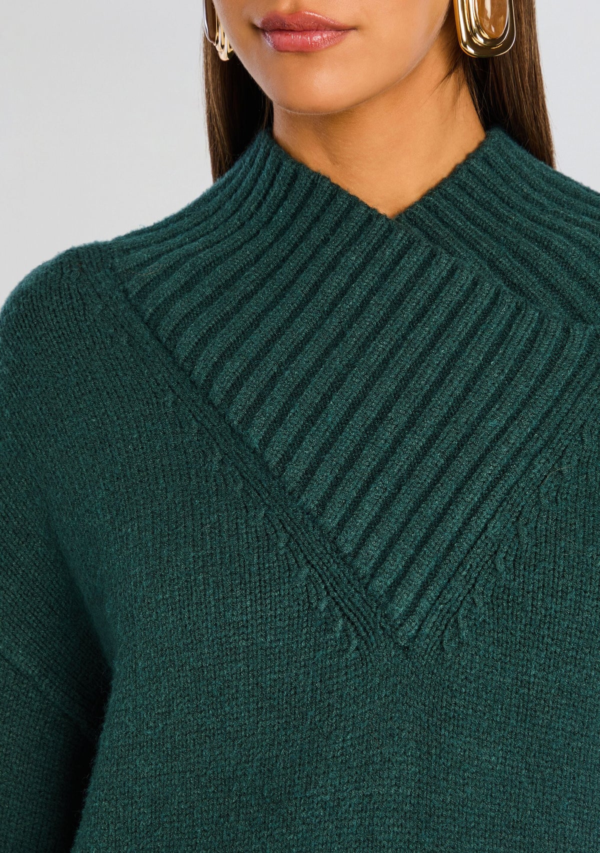 Dessa Chunky Knit Sweater Dress by SEROYA in Evergreen, product image 2